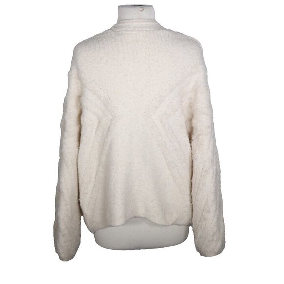 Akemi+Kin Women's One Size Cream Cardigan Tunic Sweater Open Front Eyelet - Picture 5 of 6